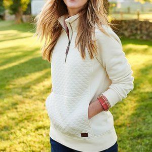 L L Bean Quilted Quarter Zip Pullover 